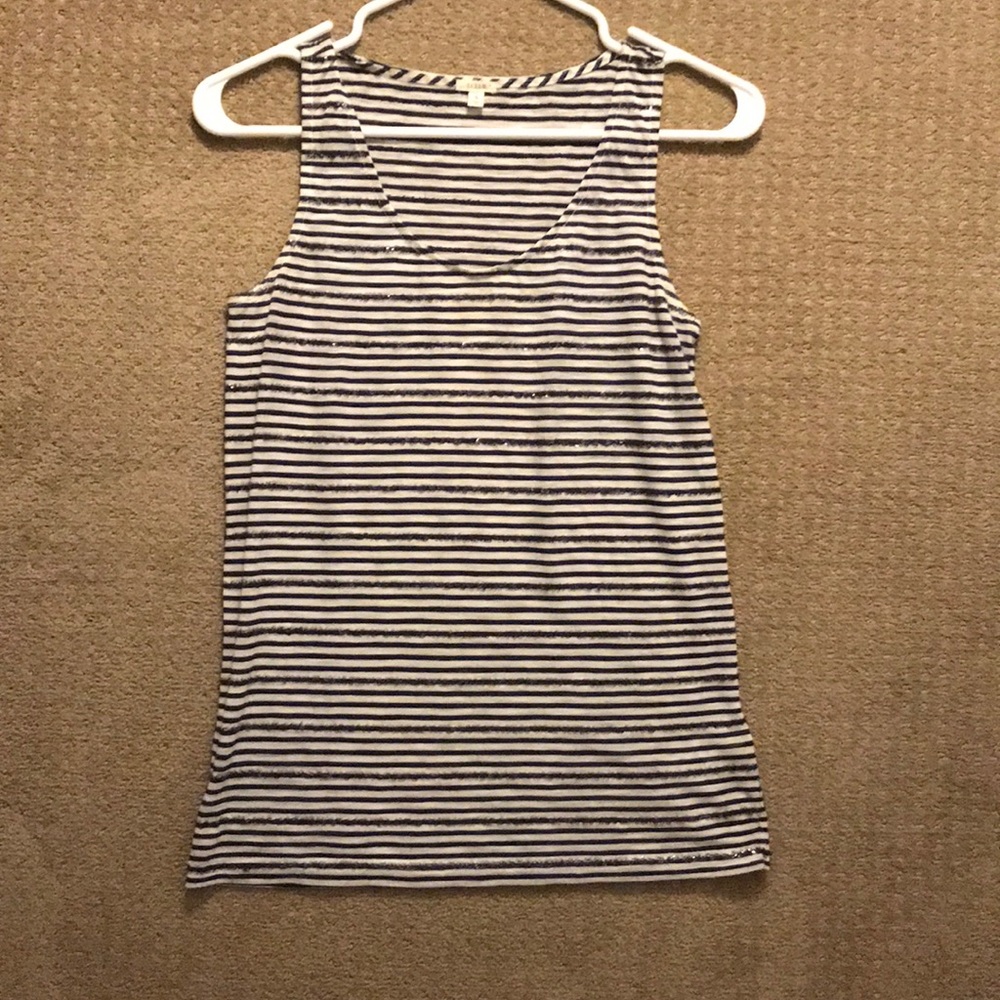 J. Crew Navy Stripe & Sequin Tank size Small